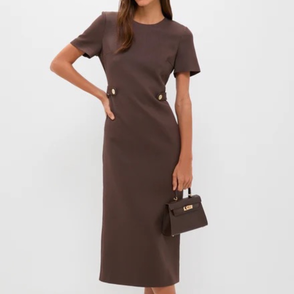 HYACINTH HOUSE Chocolate Brown Zarah Midi Dress